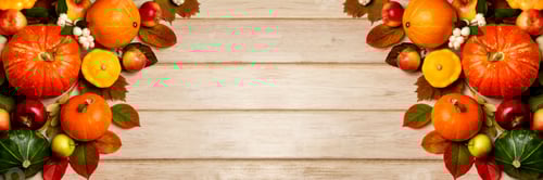 Preview: Fall decor with orange, red, green pumpkin for social media