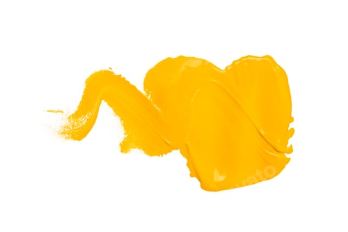 Preview: Bold Yellow Paint Stroke on White Background