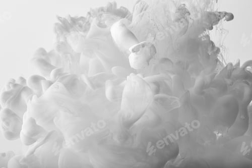 Preview: abstract white swirls of paint on white background