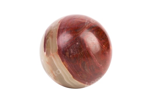 Preview: A ball made of onyx bringing good luck. Isolated over white bakcground. Close-up.