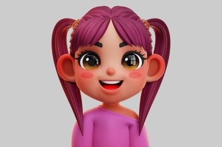 Preview: Happy Korean Chibi Girl 3D