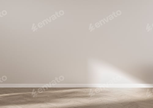Preview: Neutral Room with Herringbone Floor and Soft Light