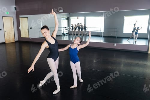 Preview: Ballet dancer lessons in studio with teacher and student