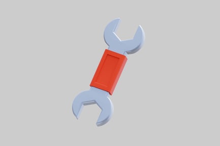 Preview: Wrench with blue body and orange handle
