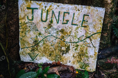Preview: Old sign with jungle title