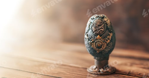 Preview: vinage Easter egg decorated with papier-mache hand made