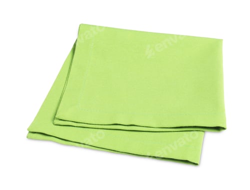 Preview: One light green napkin isolated on white