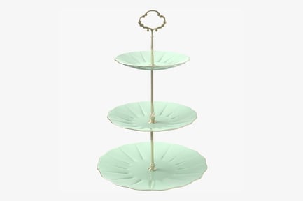 Preview: Elegant Three-Tiered Mint Dessert Stand