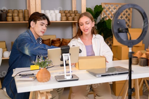 Preview: couple entrepreneur live streaming to sale craft products
