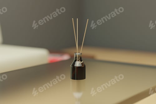 Preview: Image of a glass table with incense sticks on top