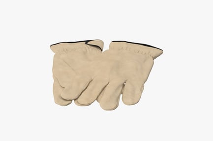 Preview: Tan Leather Work Gloves with Black Piping