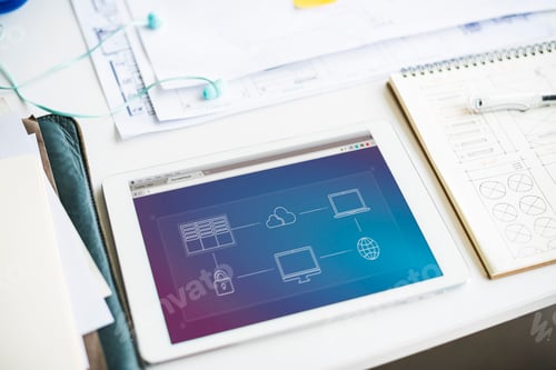 Preview: Tablet showing internet connection on screen