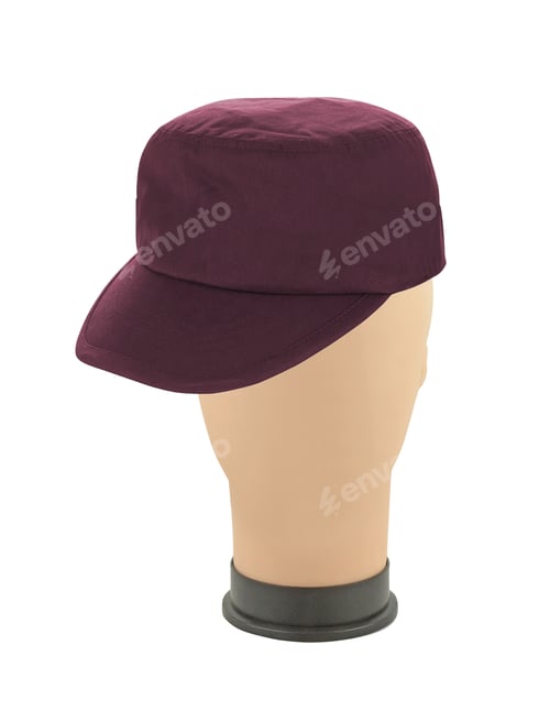 Preview: red baseball cap on a Manik isolated on white background