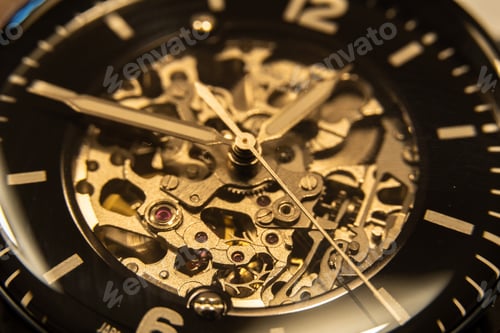 Preview: Macro shot of a skeleton type watch