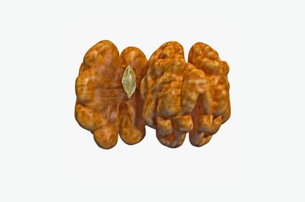 Preview: Triangular arrangement of three glossy, textured objects with green accents