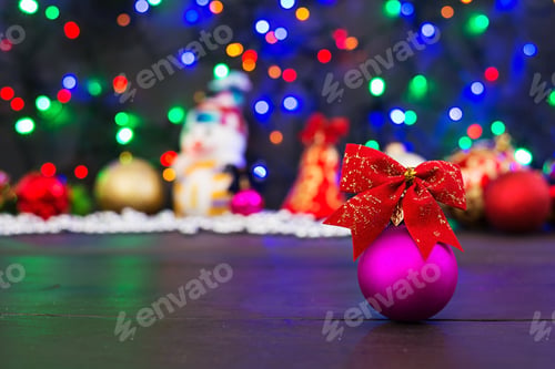 Preview: Christmas background with balls and garland