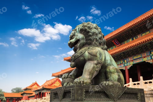 Preview: bronze lion in beijing forbidden city