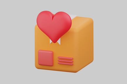 Preview: Cartoon heart box delivery gift