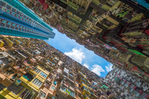Preview: Hong Kong Downtown, China. Financial district in city in Asia. Skyscraper buildings