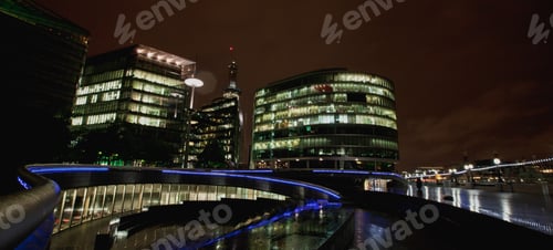 Preview: Modern buildings at night