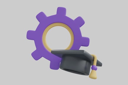 Vorschau: Lernprozess, Abschlusskappe, Zahnrad