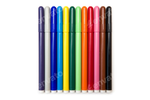 Preview: Set of markers on a white background