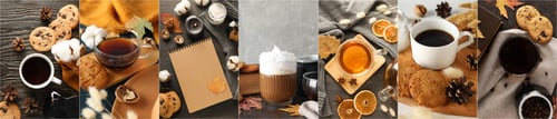 Preview: Collage of photos for Autumn season cozy compositions concept