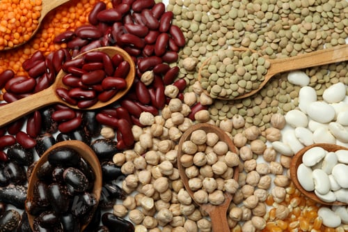 Preview: Concept of food with beans, all over background