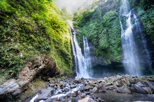 Preview: Beautiful waterfall in the tropical forest