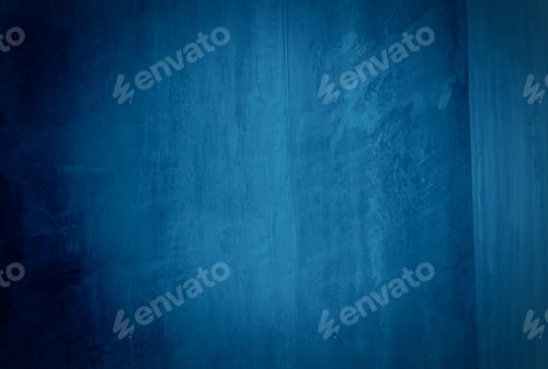 Preview: Vintage grunge blue concrete texture studio wall background with vignette.