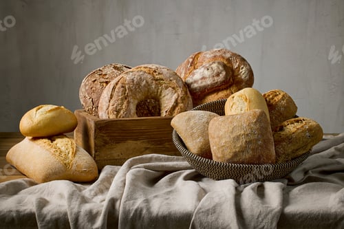 Preview: various kinds of freshly baked bread