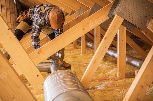 Preview: HVAC Worker Installing Air Ducts