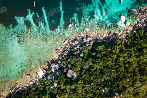 Preview: islands and tropical blue bays, bird's eye view