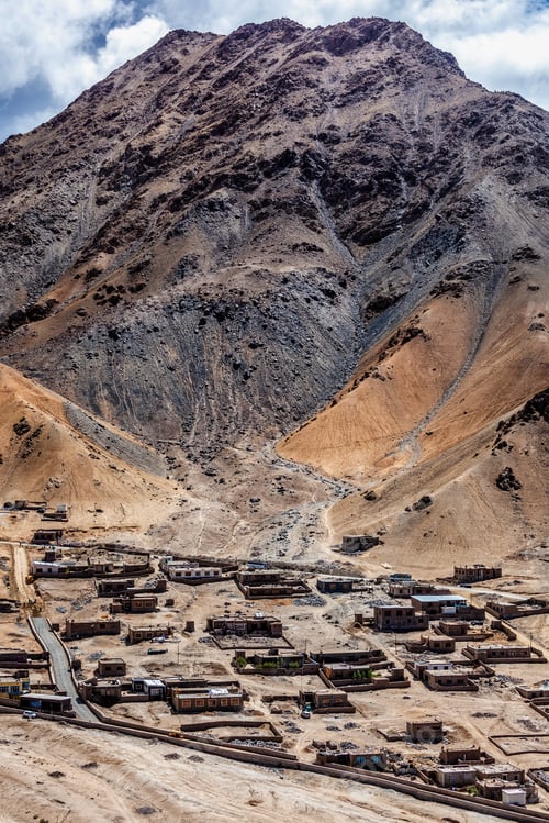 Preview: Aerial view of Leh city from above. Ladakh, India