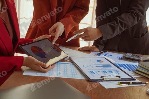 Preview: Indoor business meeting in a modern office. Confident businesswoman team meeting IOT