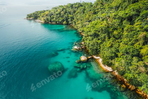 Preview: Big island Ilha Grande Abraao beach in Angra dos Reis, Rio de Janeiro, Brazil