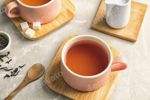 Preview: Cup of black tea on table
