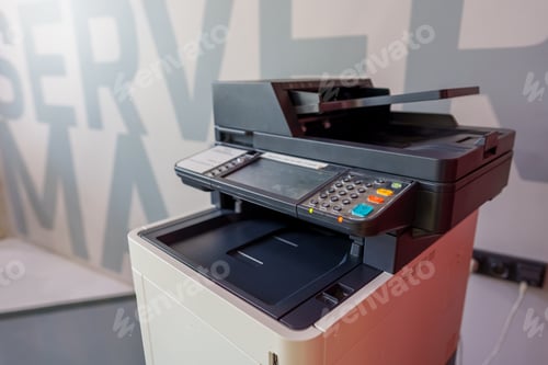 Preview: Multifunction printer equipment for scanning and copy paper in office