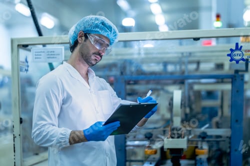 Preview: A food processing supervisor wearing protective gear