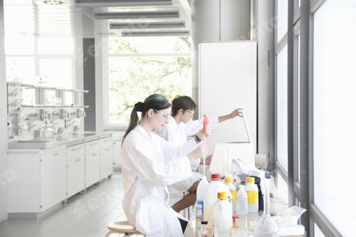 Preview: Chemistry students at work in lab