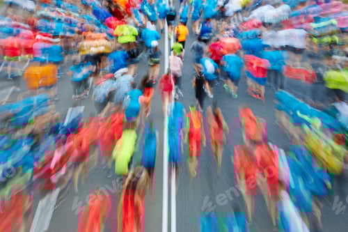 Preview: Runners on the street. Athletes in motion. Urban competition