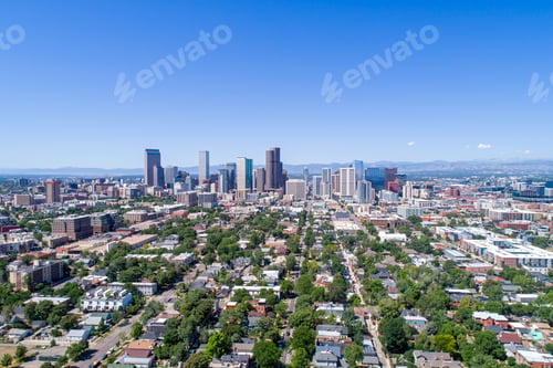 Preview: Aerial view of the Denver skyline