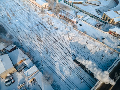Preview: old steam retro train at Lviv railway station