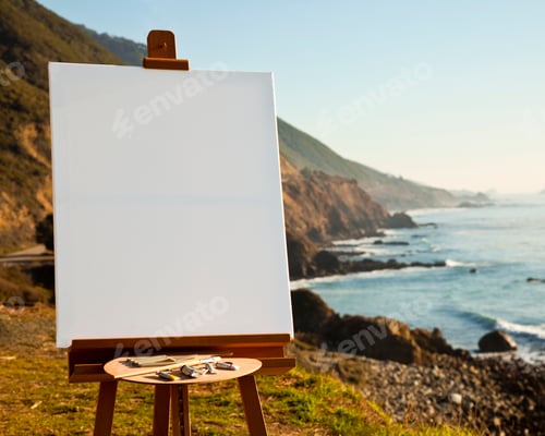 Preview: 50024,Artist Easel and Canvas on Bluff