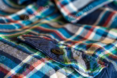 Preview: Close Up of a Colorful Plaid Shirt