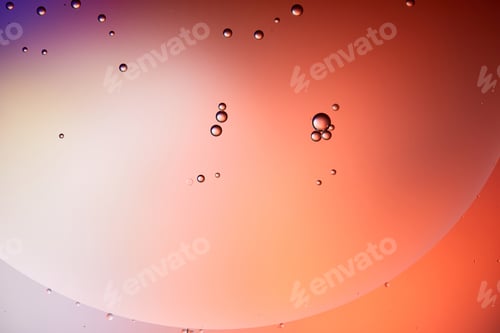 Preview: abstract background from mixed water and oil bubbles in red color