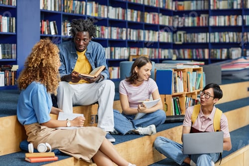 Preview: Diverse Group of Students in College Library