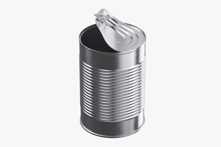 Preview: Partially Opened Ridged Metal Can
