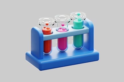 Vista previa: Gradilla para tubos de ensayo con tubos parcialmente llenos