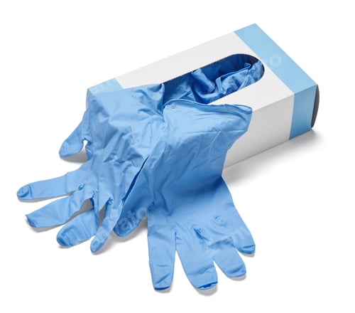 Preview: Box of Blue Medical Gloves Isolated on White